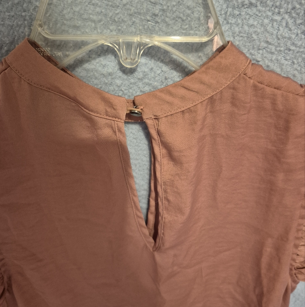 Dusty Rose High Neck Blouse - Picture 4 of 5